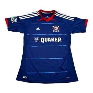 2012 Chicago Fire FC Jersey Boys Youth XL Blue MLS Soccer Quaker Adidas Away